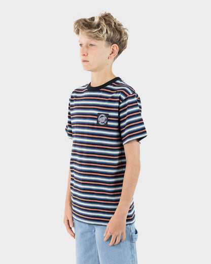 MFG Dot Patch Boys T-shirt Multi Stripe