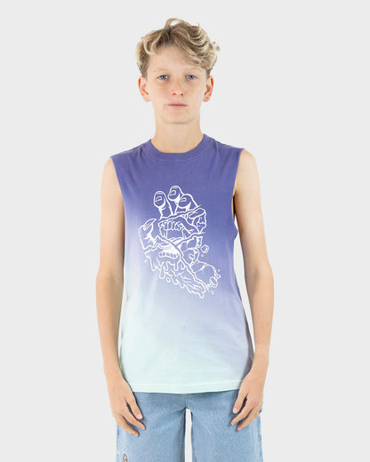 Universal Hand Mono Boys Muscle T-shirt Dark Blue Tie Dye