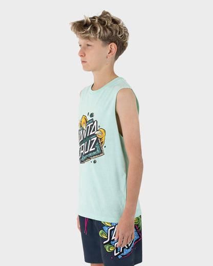 Johnson Beast Dot Stack Boys Muscle T-shirt Aqua