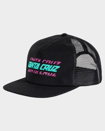 Multi Split Strip Boys Trucker Cap Black