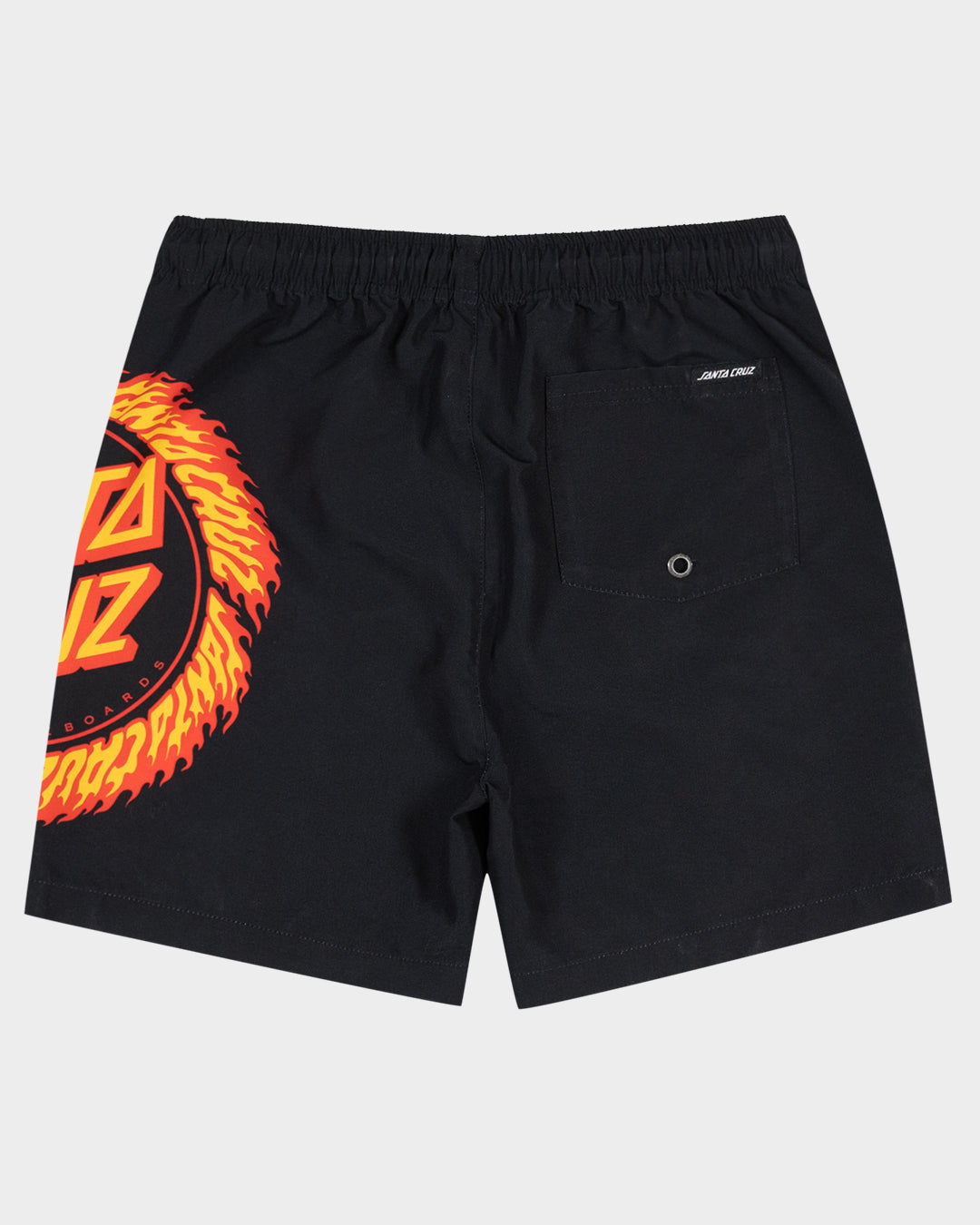 Flame Ringed Dot Boys Boardshort Black