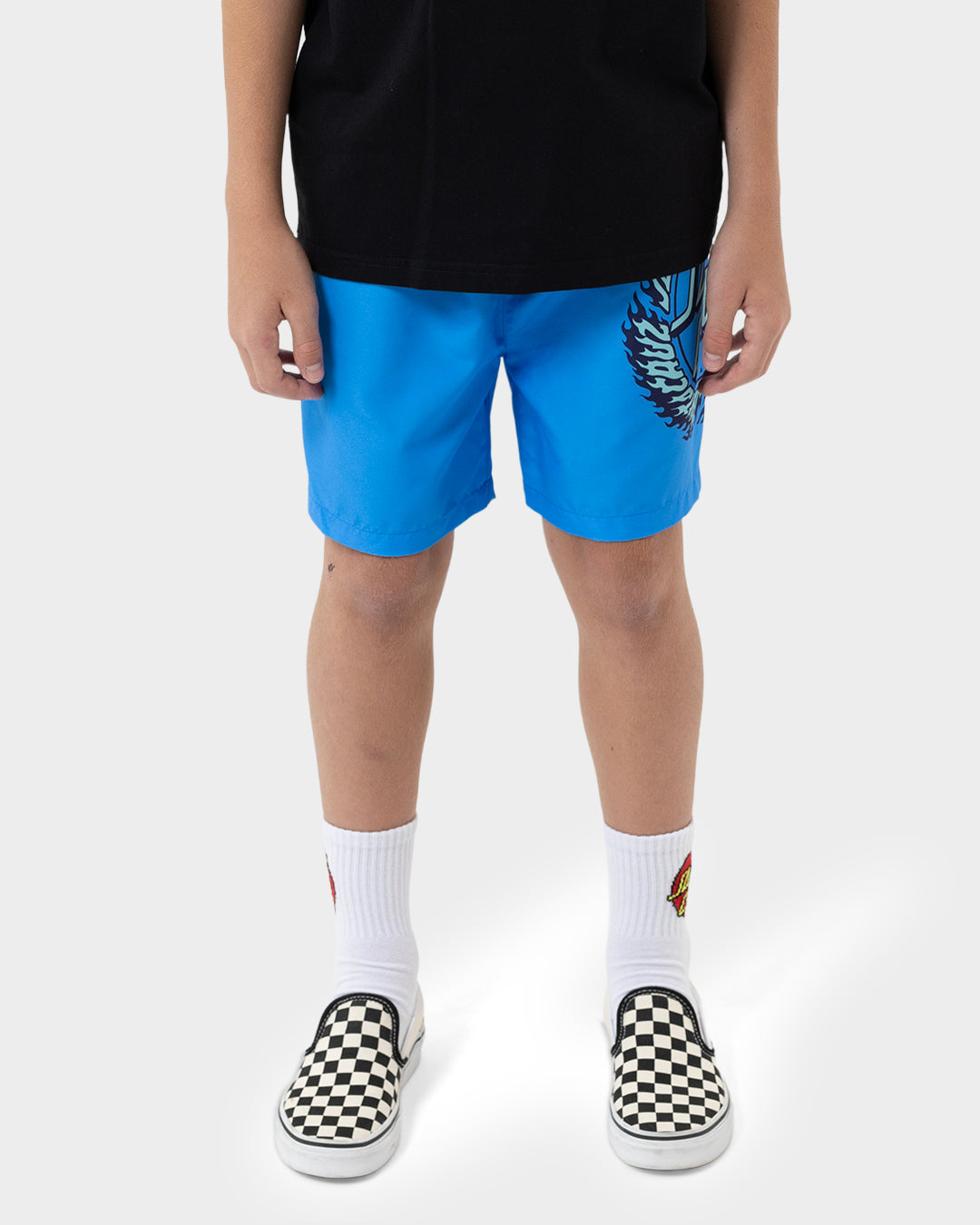 Flame Ringed Dot Boys Boardshort Blue
