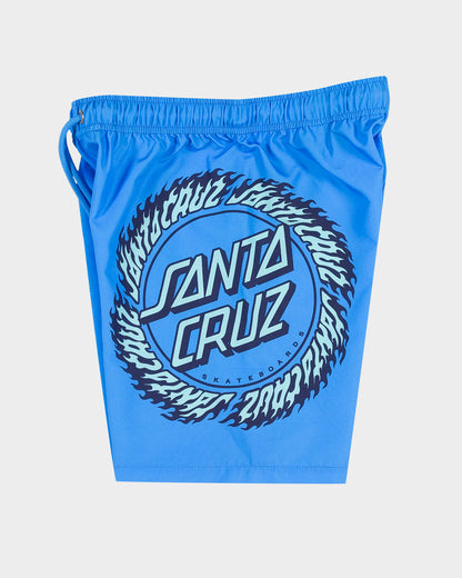 Flame Ringed Dot Boys Boardshort Blue