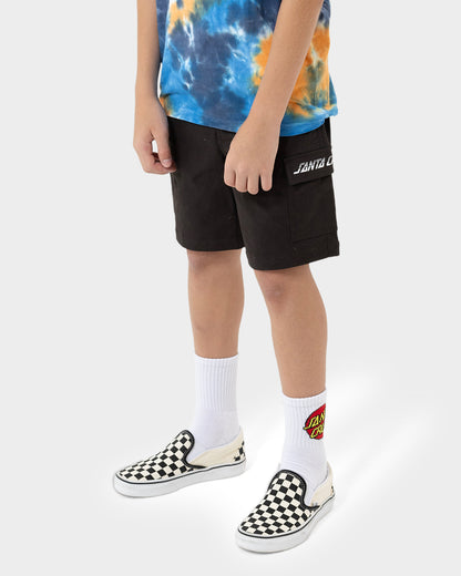 Single Split Strip Boys Cargo Short Onyx