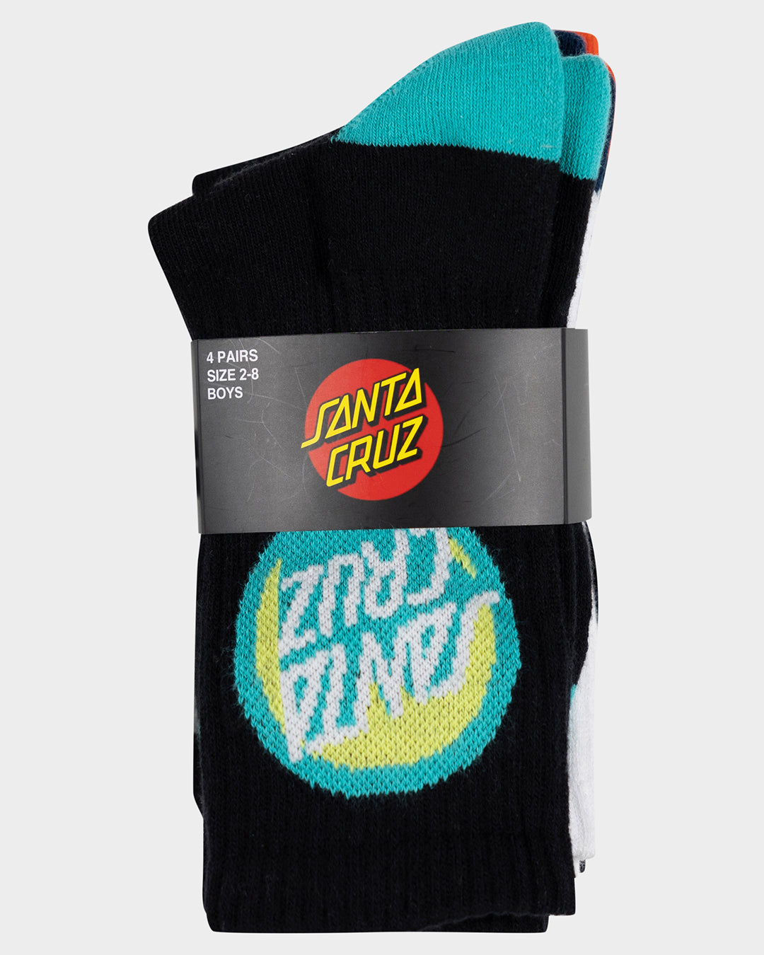 Bold Shadow Dot Boys Crew Socks 4 Pack Black-white-gmarle