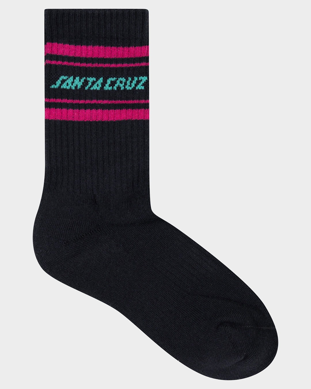 Multi Split Strip Boys Crew Socks 3 Pack Off Black-light Green-black