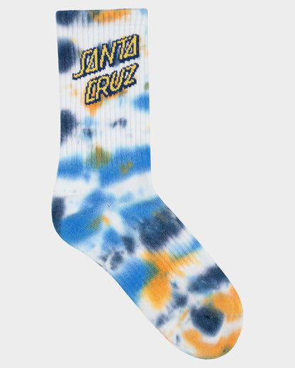 Stack Strip Boys Crew Socks 2 Pack Blue Tdye-light Green Tdye