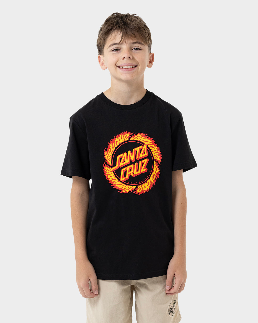 Flame Ringed Dot Boys T-shirt Black