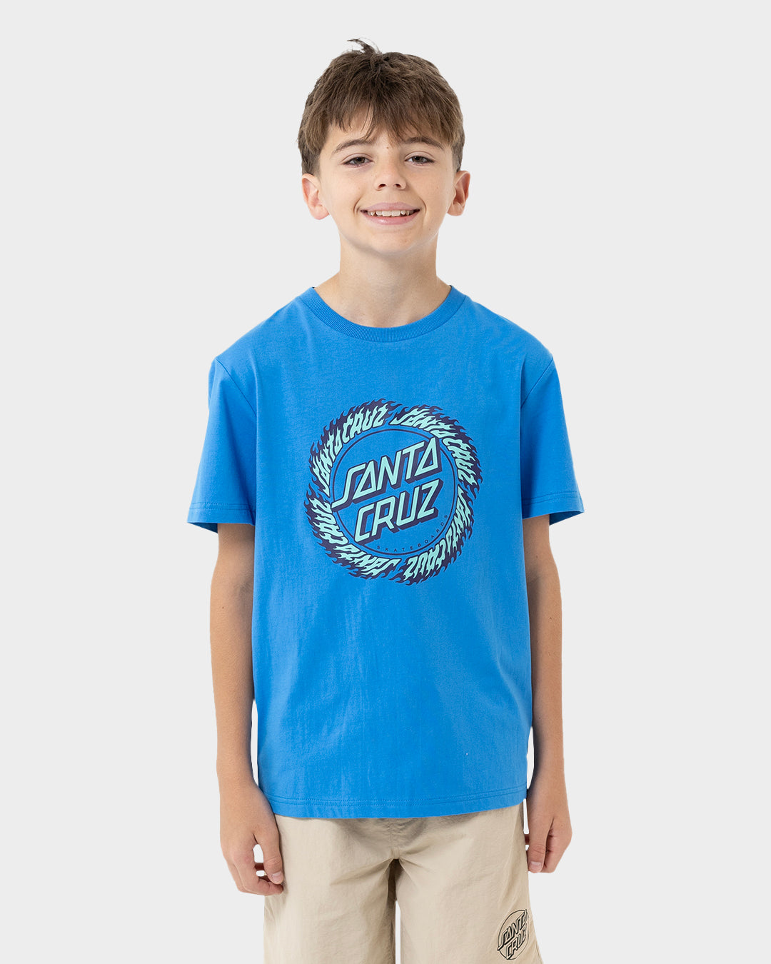 Flame Ringed Dot Boys T-shirt Blue