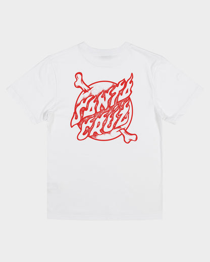 Crossbone Dot Mono Boys T-shirt White