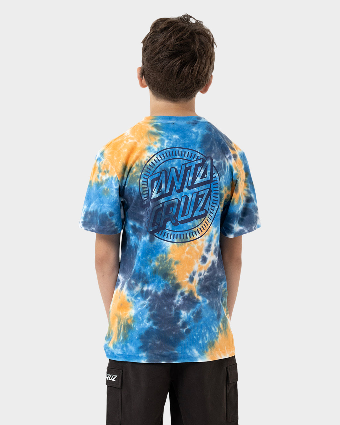 Industrial Dot Mono Boys T-shirt Blue Tie Dye