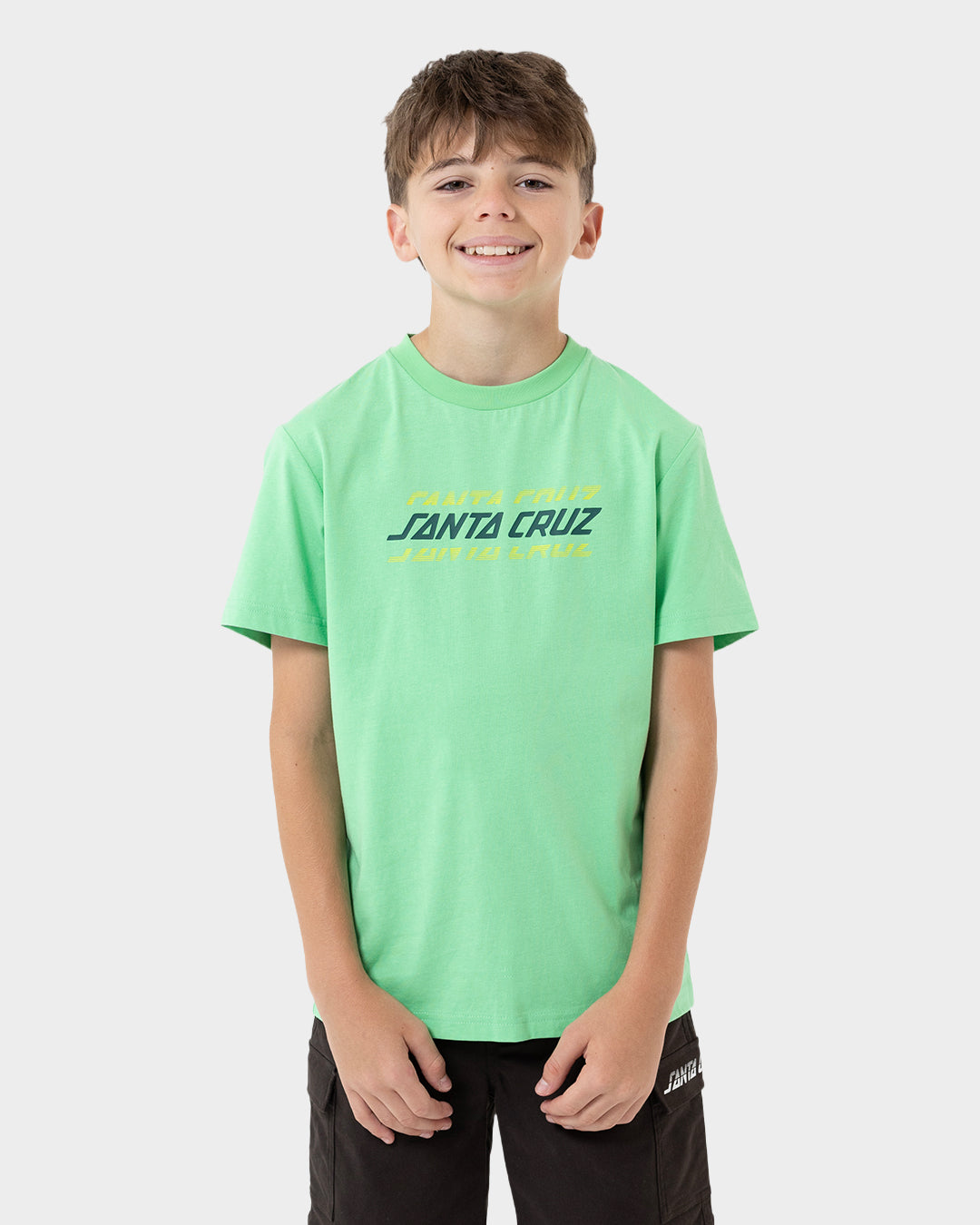 Multi Split Strip Boys T-shirt Light Green