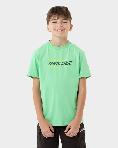 Multi Split Strip Boys T-shirt Light Green