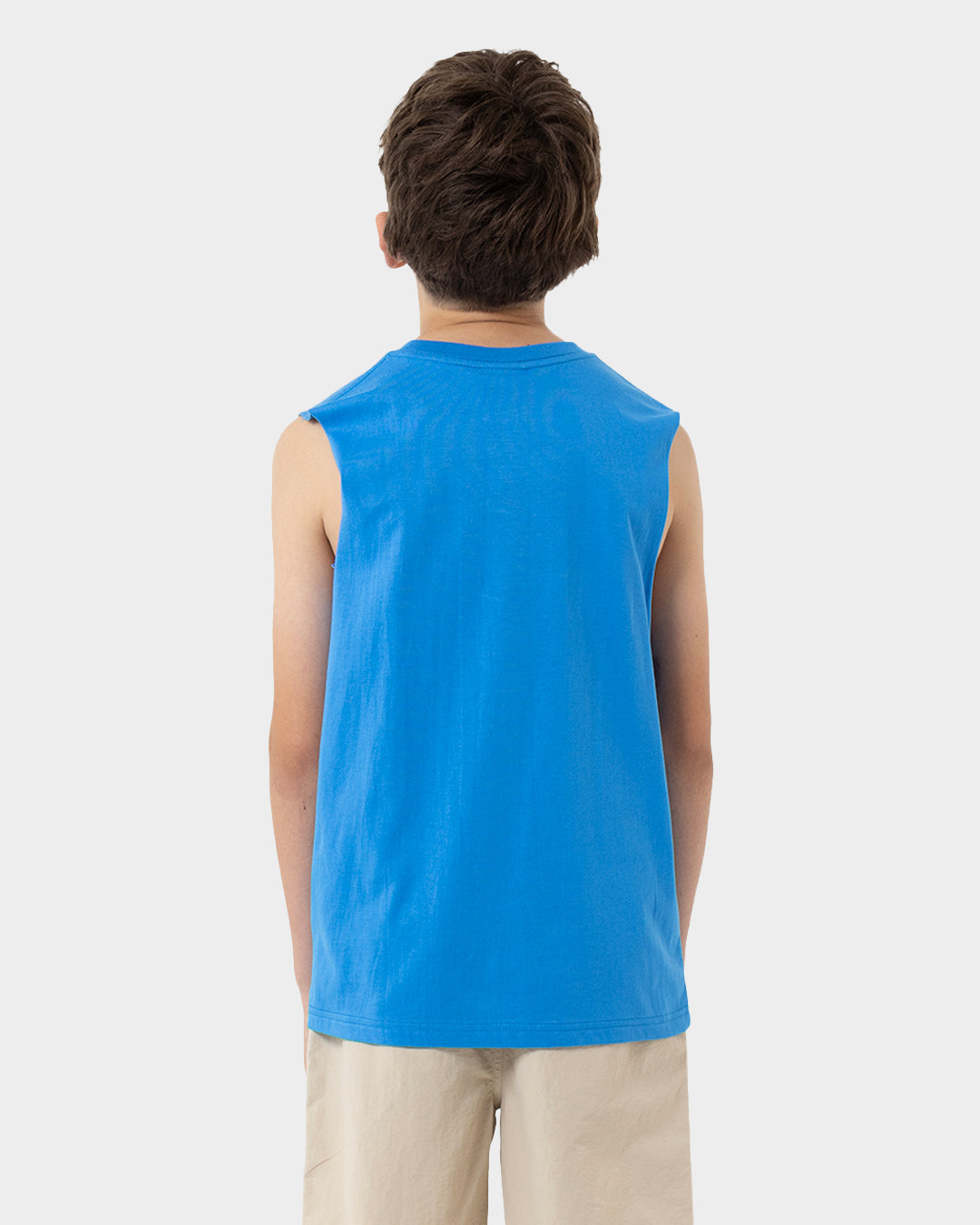 Flame Ringed Dot Boys Muscle T-shirt Blue