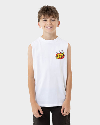 Gremlin Patrol Boys Muscle T-shirt White