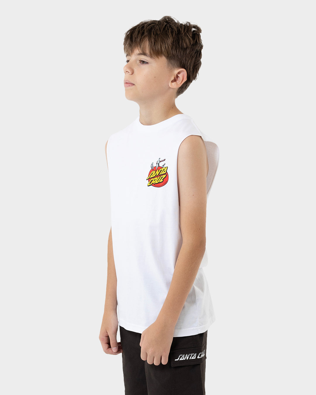 Gremlin Patrol Boys Muscle T-shirt White