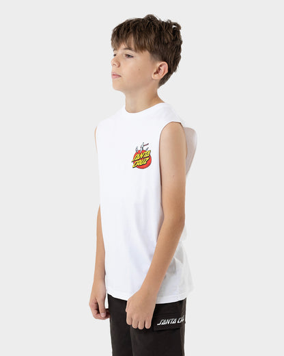 Gremlin Patrol Boys Muscle T-shirt White