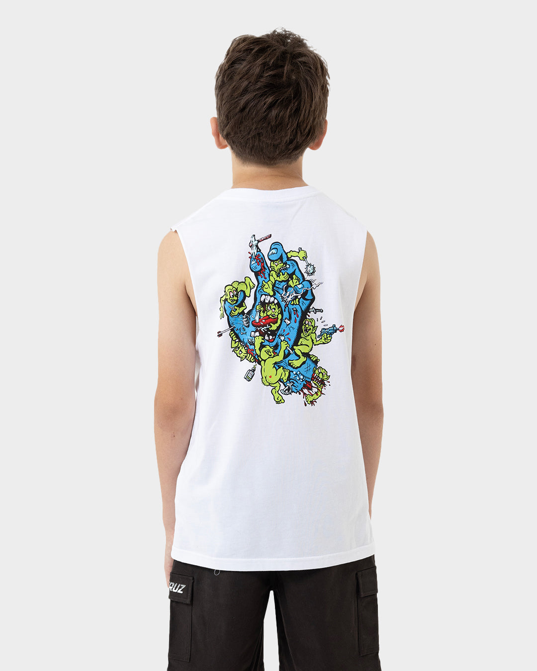 Gremlin Patrol Boys Muscle T-shirt White