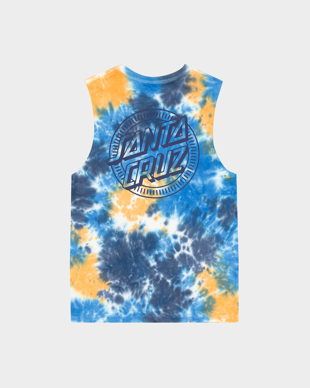 Industrial Dot Mono Boys Muscle T-shirt Blue Tie Dye
