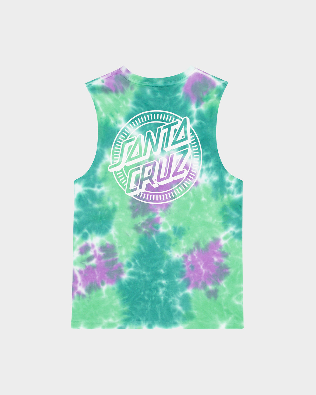 Industrial Dot Mono Boys Muscle T-shirt Light Green Tie Dye