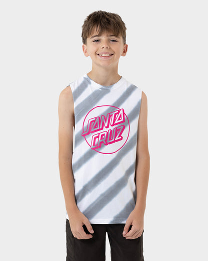 Opus Dot Boys Muscle T-shirt Grey Tie Dye