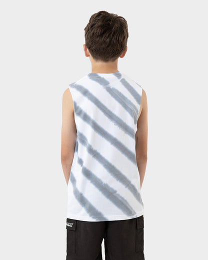 Opus Dot Boys Muscle T-shirt Grey Tie Dye