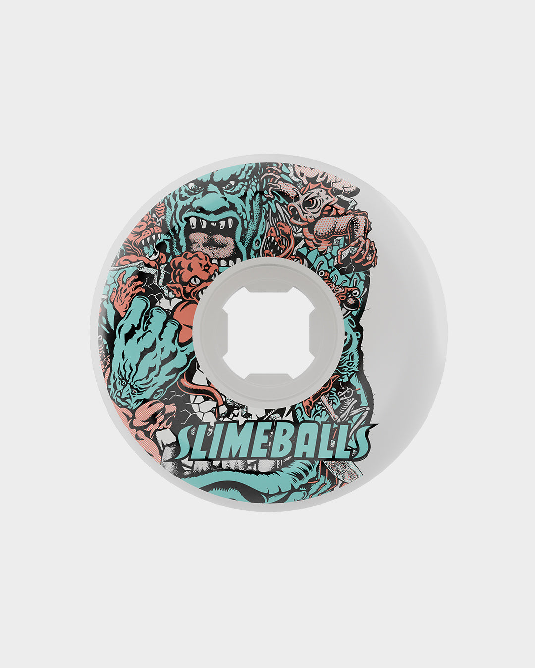 56mm Rob Roskopp Five Reissue White Full Combo 97a Skateboard Wheels Slime Balls