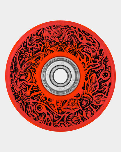 66mm Stranger Things Hellfire Club Light Ups 78a Slime Balls Skateboard Wheels Red
