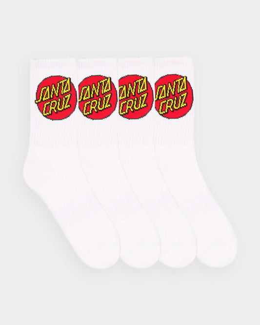 Classic Dot Men's Crew Socks (3 Pack) White