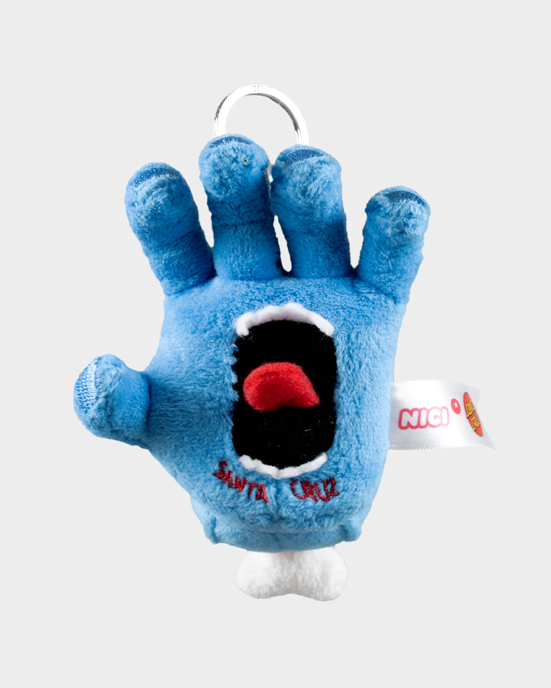 Screaming Hand Plush Keyring Blue