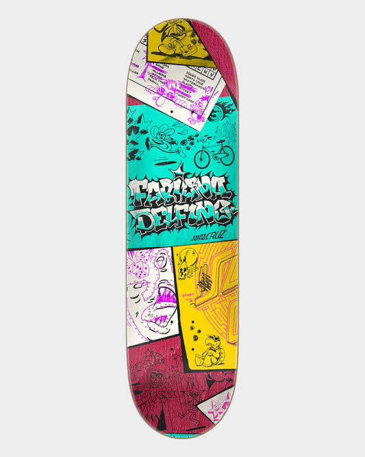8.25in Delfino Scribble Feelbase Pro Santa Cruz Skateboard Deck Misc