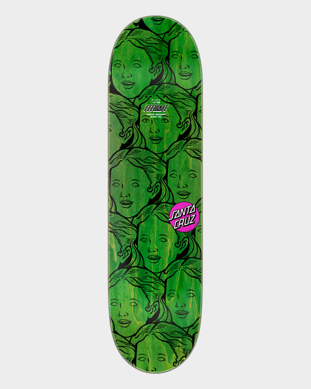 8.00in Possessed Head Feelbase Santa Cruz Skateboard Deck
