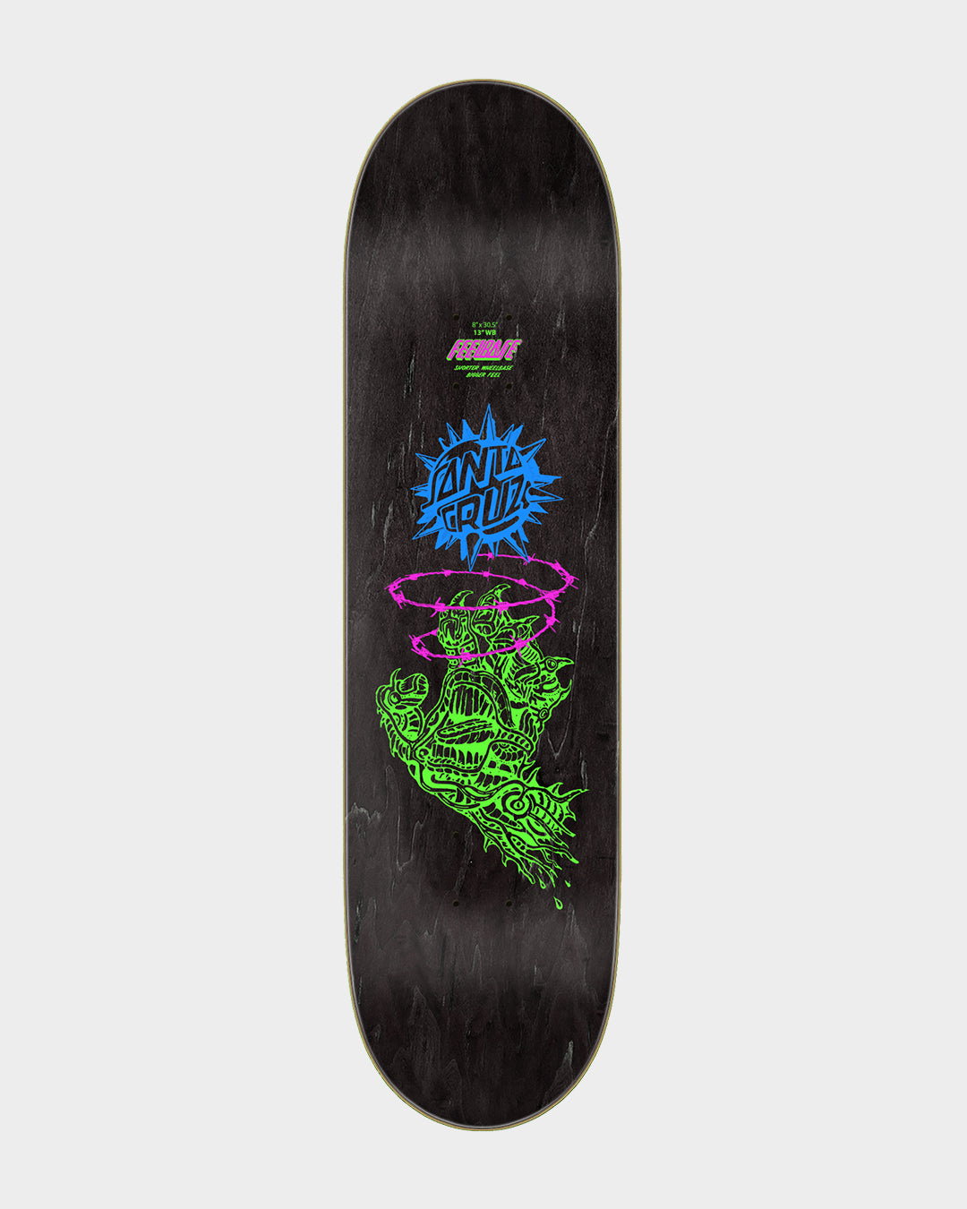 8.00in Scourge Hand FeelBase Santa Cruz Skateboard Deck