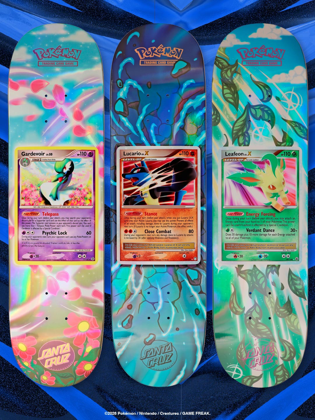 8.0in x 31.6in Pokémon TCG Blind Bag Santa Cruz Skateboard Deck