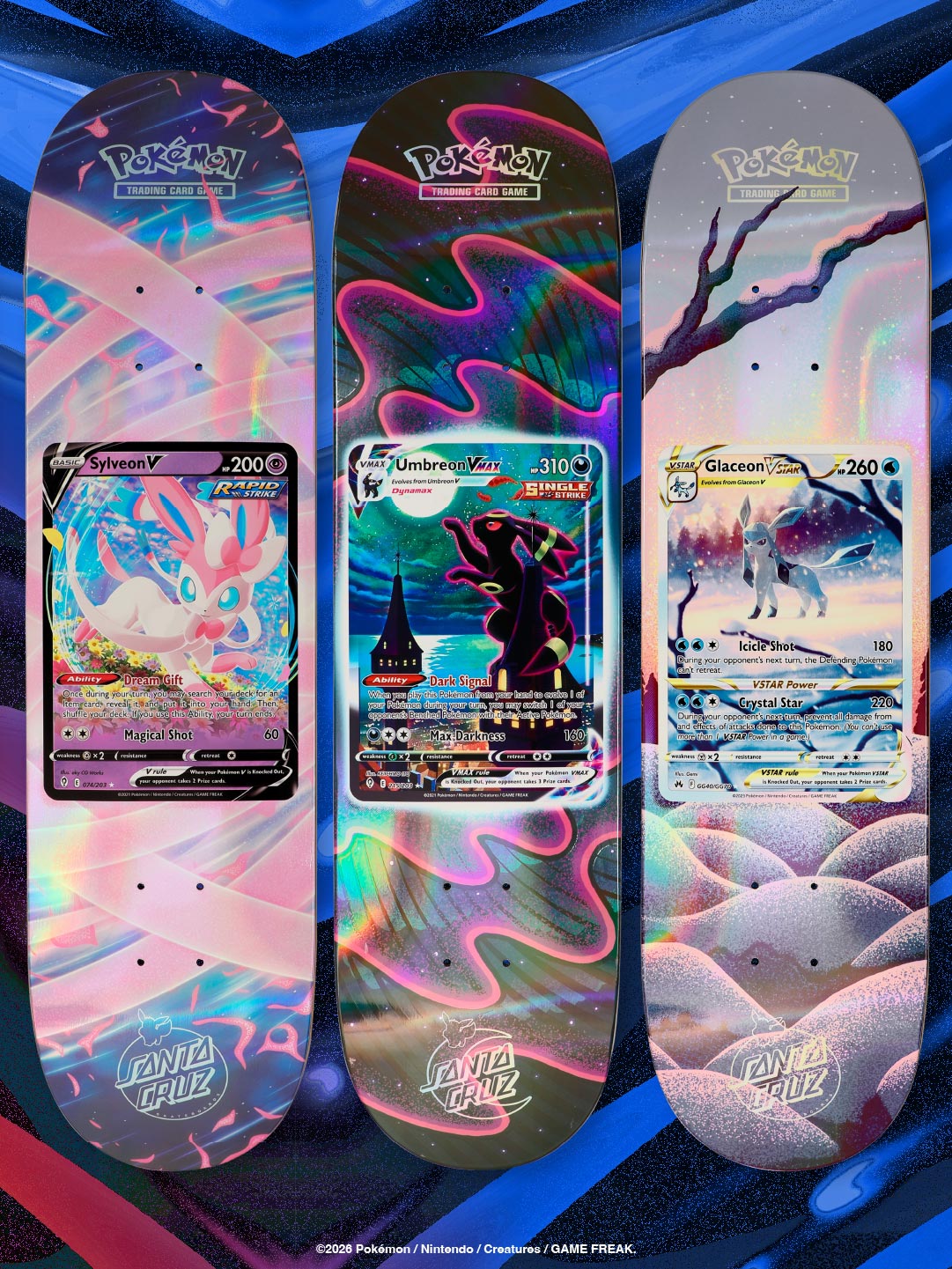 8.0in x 31.6in Pokémon TCG Blind Bag Santa Cruz Skateboard Deck
