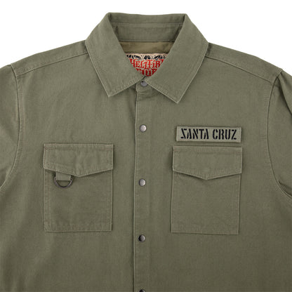 Stranger Things Crawl Mens Santa Cruz Military Jacket Army