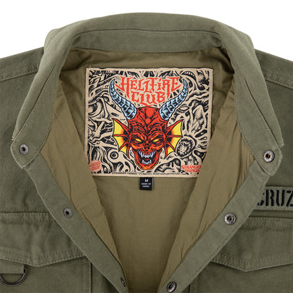 Stranger Things Crawl Mens Santa Cruz Military Jacket Army