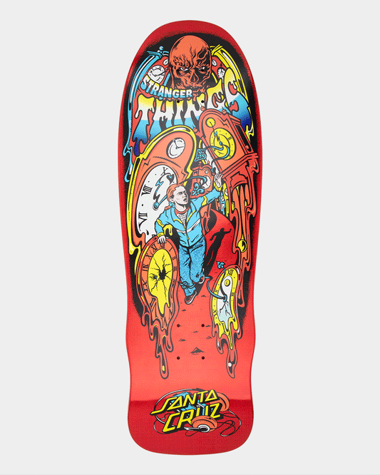 9.7in Stranger Things Grabke Max Melting Clock Santa Cruz Skateboard Deck
