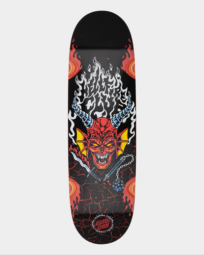 9in Stranger Things Hellfire Club Flames Santa Cruz Skateboard Deck