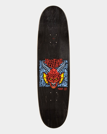 9in Stranger Things Hellfire Club Flames Santa Cruz Skateboard Deck