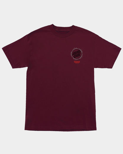 Stranger Things Hellfire Pit Men's T-shirt Maroon