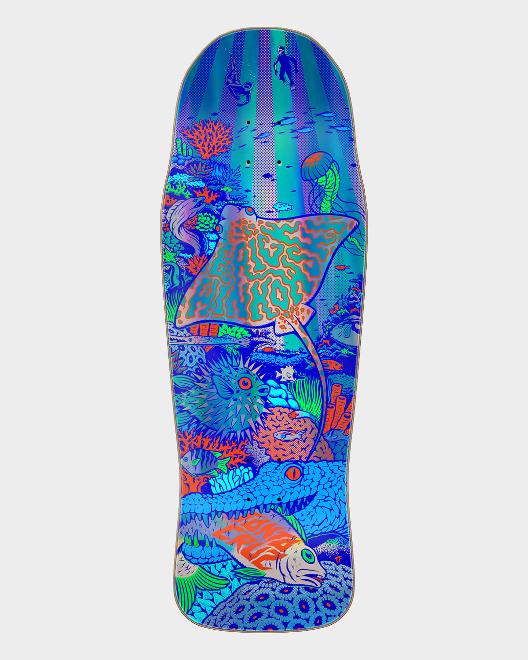 10.34in Winkowski Aquatic Prismatic Santa Cruz Shaped Skateboard Deck
