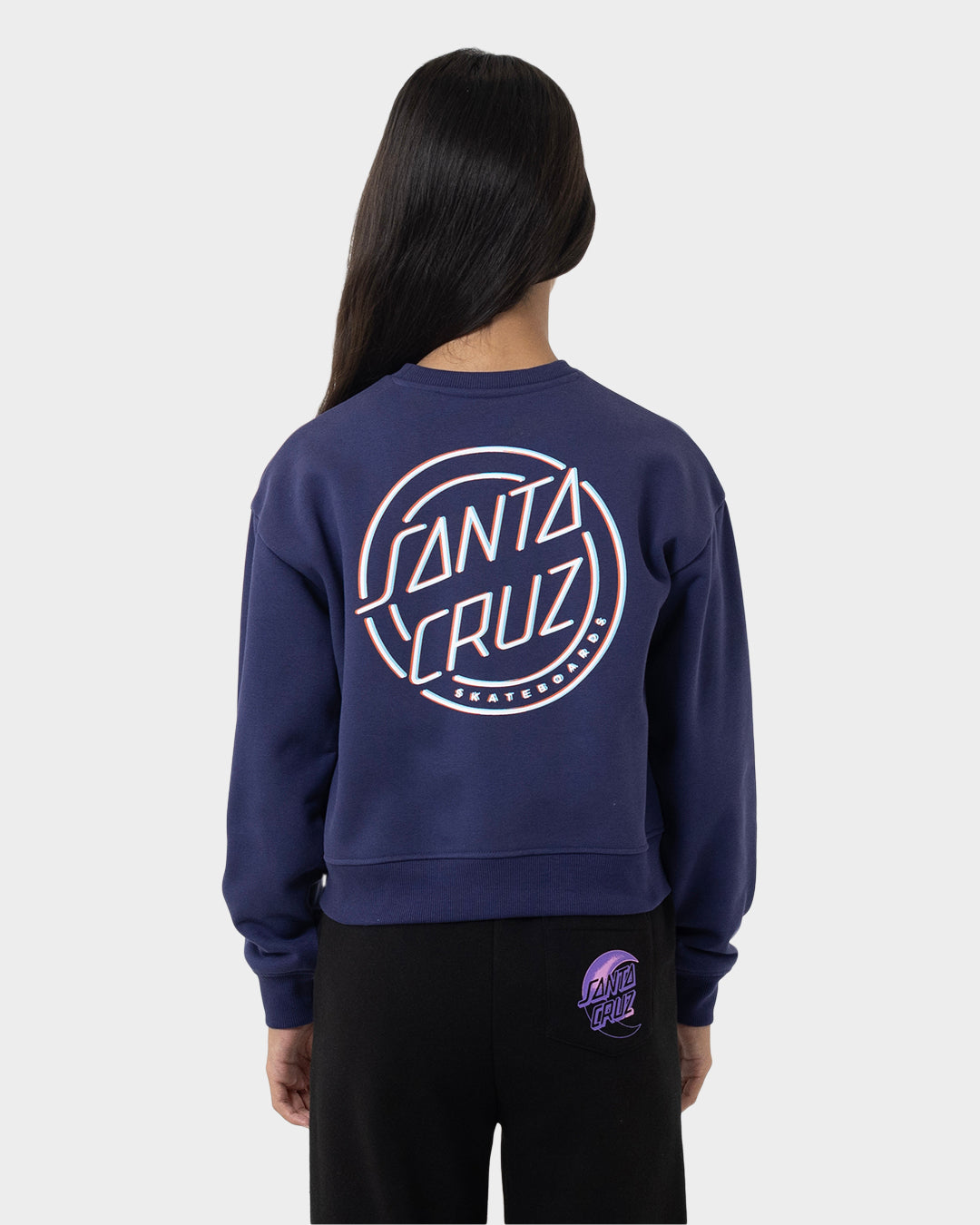 Triple Stroke Girls Sweater Dark Blue