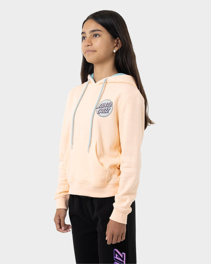 Sprinkle Dot Girls Pullover Hoodie Pink Coral