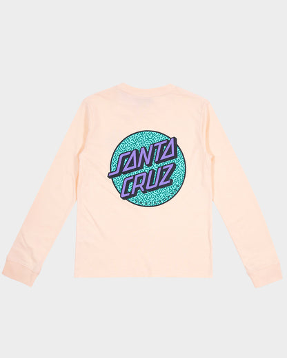 Sprinkle Dot Girls Long Sleeve T-shirt Pink Coral