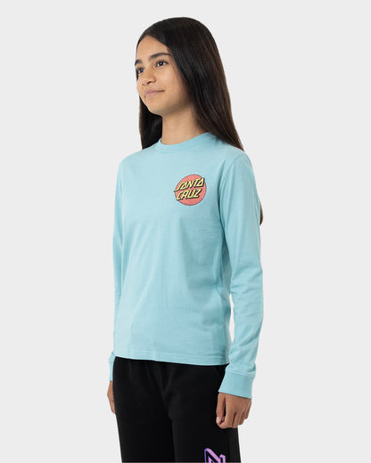 Sprinkle Dot Girls Long Sleeve T-shirt Turquoise