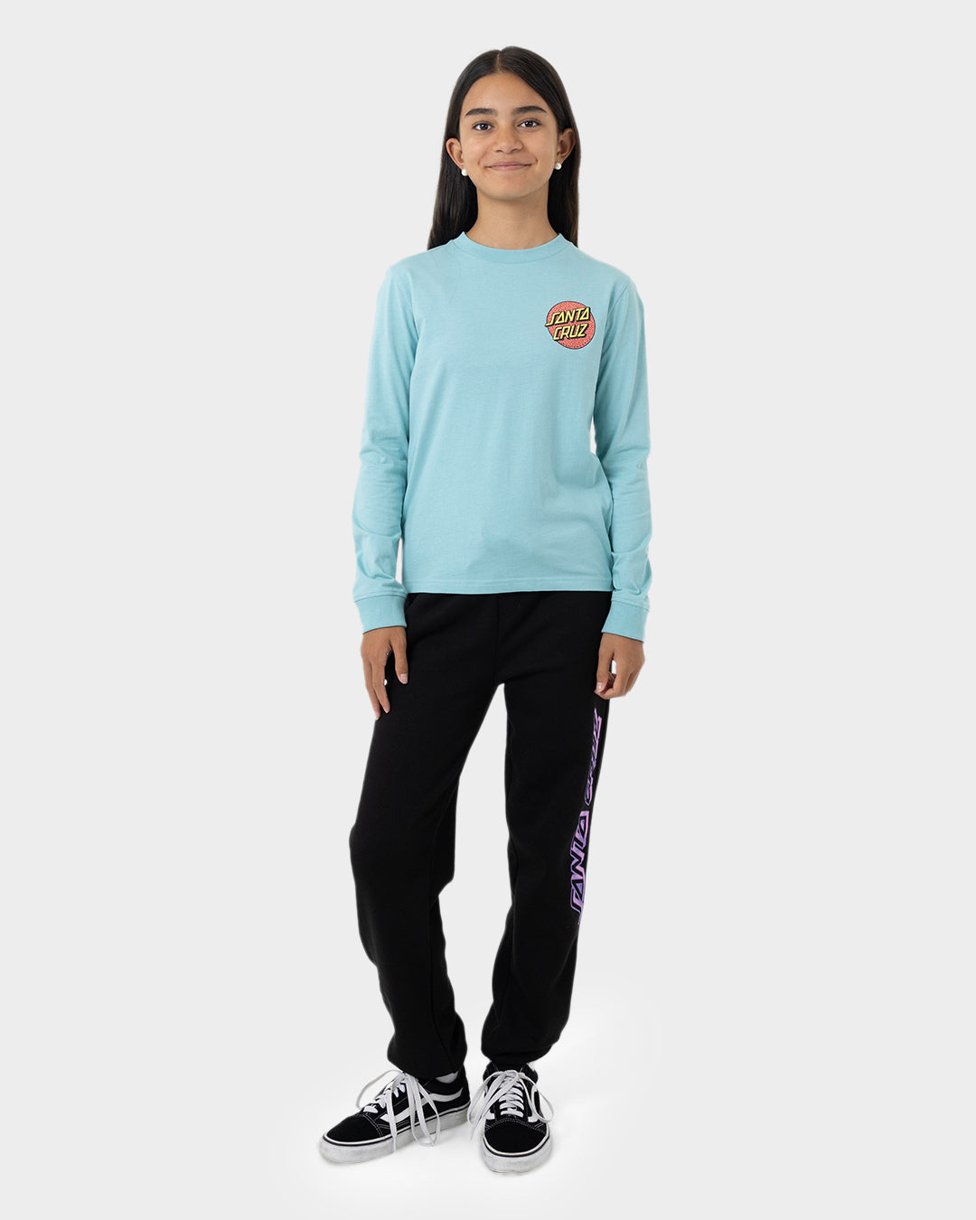 Sprinkle Dot Girls Long Sleeve T-shirt Turquoise