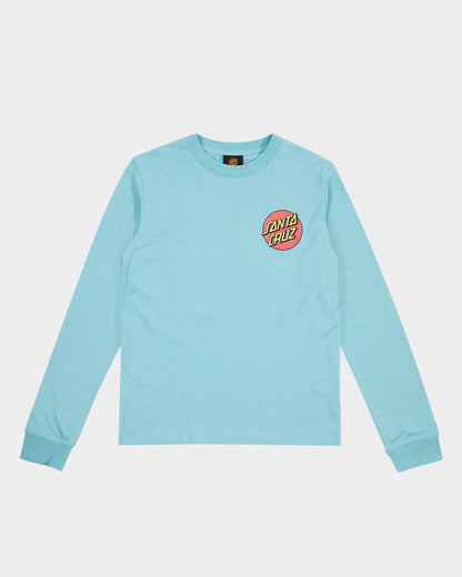 Sprinkle Dot Girls Long Sleeve T-shirt Turquoise