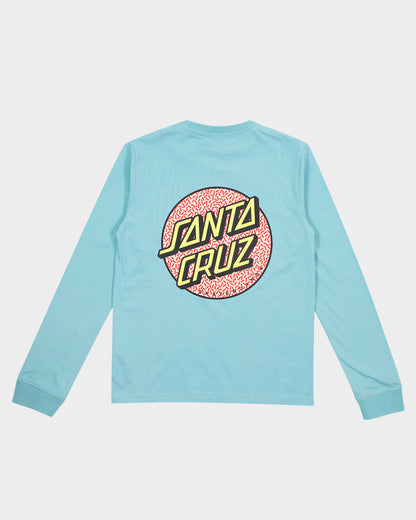 Sprinkle Dot Girls Long Sleeve T-shirt Turquoise