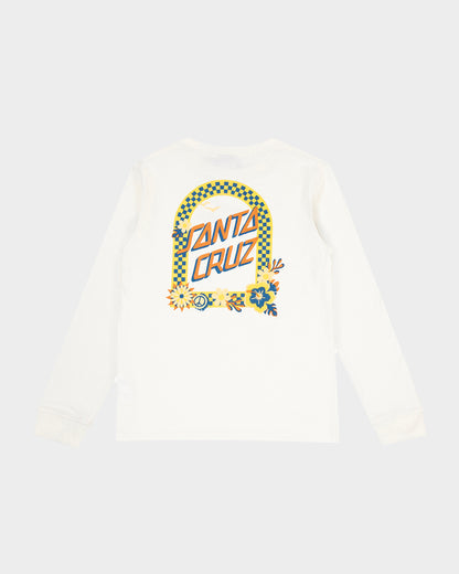 Free Spirit Floral Girls Long Sleeve T-shirt Cream